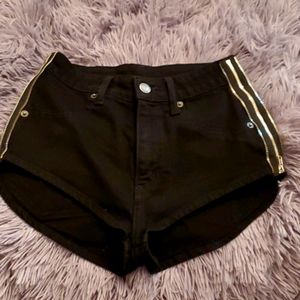 Carmar black denim short shorts